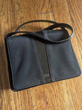 City DKNY Small Black Canvas and Vinyl Shoulder Bag